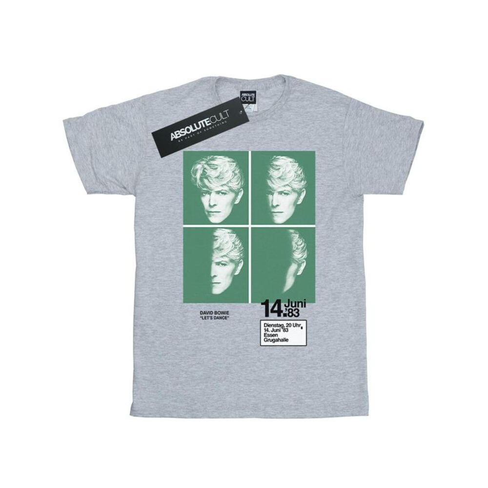 David Bowie Mens 1983 Concert Poster T-Shirt / Sports Grey
